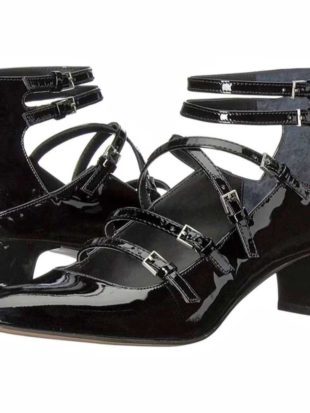 Calvin Klein Madlenka Mary Jane Patent Leather Pump Closed Toe Ankle Strap
